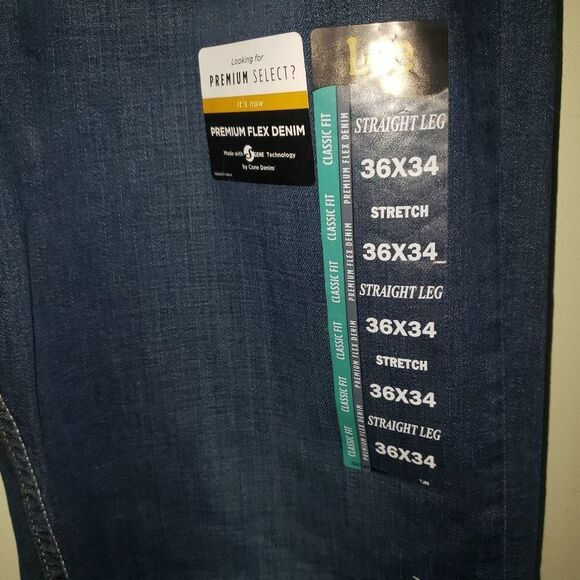 NWT Lee Premium Flex Classic Fit Straight Jeans 36×32 | Men’s Stretch Denim - Picture 7 of 9